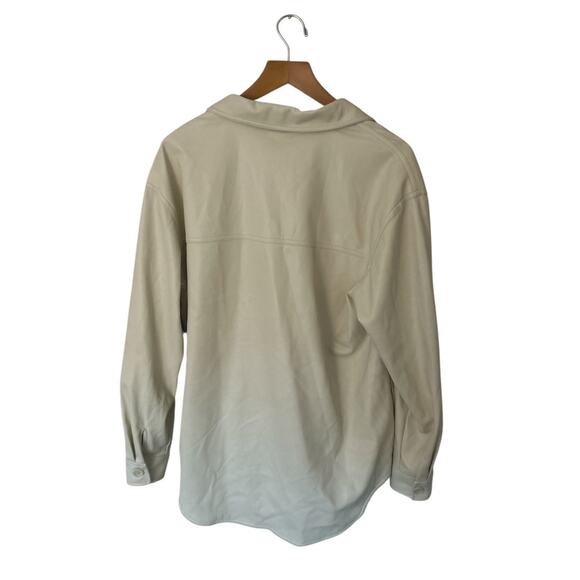 Good American Womens Better Than Leather Beige Shirt Jacket Shacket Size Xl - Picture 3 of 6